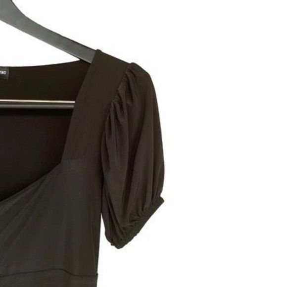 Pretty Little Thing Sz 6 Black Polyester Stretch Punk Clasp Close Body-Con Dress - Picture 3 of 14